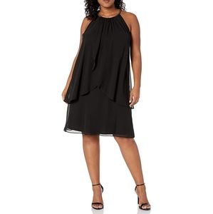 SLNY Black Sleeveless Dress